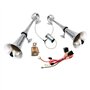 YIYIDA Klaxon d'Air Chrome Zinc 165db Pour Voiture, Camion, Yacht - Trompette Haute et Basse 12V Argent