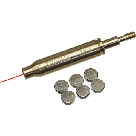 MAYMOC 223REM arbalète tir à l'arc flèche Outil de visée à alésage Rouge se visse sur des flèches avec 2 Jeux de Piles