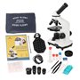 Microscope Enfants et débutants, grossissement 100X-1000X, kit de Diapositives préparées, de Laboratoire à Double éclairage LED 