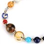 Senlinmu Galaxy Système Solaire Bracelet Tressé Univers Les Neuf Planètes Étoile Pierre Naturelle Perles Bracelets Réglables Bra