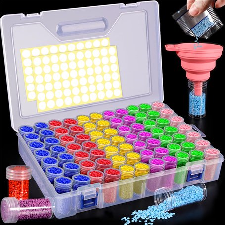 NCKIHRKK 80 Pièces Boite de Rangement Diamond Painting