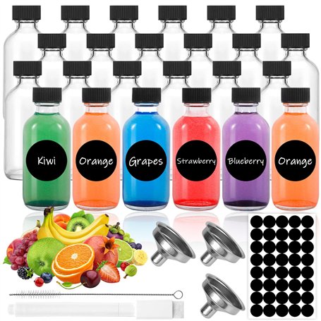 MWZEAUL 24PCS Mini Bouteille Verre Réutilisables