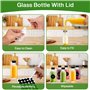 MWZEAUL 24PCS Mini Bouteille Verre Réutilisables, 60ml Bouteille Shot Petit Pot Verre avec Couvercle Entonnoir Étiquette Brosse,