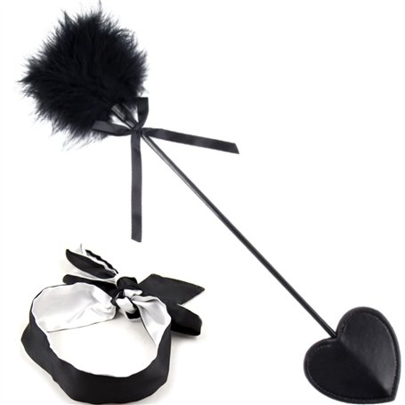 2 pièces SM Bondage Flogger Fouet érotique en cuir avec plume Tickler Cuir main fessée paddle jouets sexuels accessoires pour BD