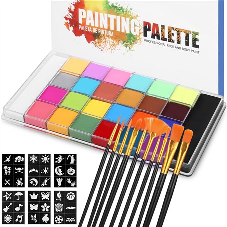 Zaxiva Palette Maquillage de 26 Couleurs Peinture Corporelle