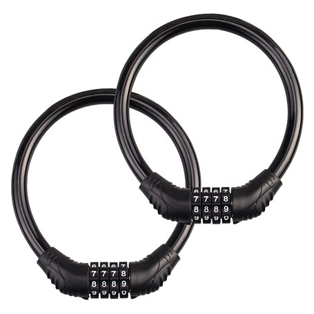 Lot de 2 Verrous Cadenas de Vélo avec Chiffres pour Enfants - Cadenas à Combinaison - 4 Chiffres - Cadenas à Combinaison - Pour