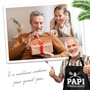 COLOFALLA Tablier Papi Cadeau Papi Le Meilleur Cuisinier Noir avec Poche Col Réglable Ceinture 70cm Tablier de Barbecue Imperméa