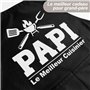COLOFALLA Tablier Papi Cadeau Papi Le Meilleur Cuisinier Noir avec Poche Col Réglable Ceinture 70cm Tablier de Barbecue Imperméa
