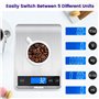 MOJINO Balance De Cuisine, 15 KG / 33 LB Balance Alimentaire Numériques avec 5 Units g/oz/ml Acier Inoxydable avec Écran LCD Rét