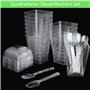 MIVIDE 100 Pcs Tasses à Dessert avec 100 Couvercles et 100 Cuillères, 150 ml/5 oz Gobelets à Dessert Carrés en Plastique pour Fê
