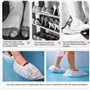Fashionapple Lot de 100 Couvre-Chaussures jetables en Tissu Non tissé pour Le Nettoyage de Moquette, Protection de Sol - Blanc