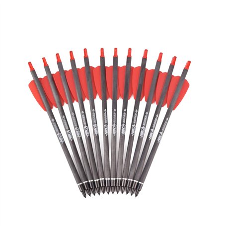 TY Archery 12pcs Flèches d'arbalète en Carbone 7.5 Pouces Boulons d'arbalète pour Pratiquer la Cible de tir et la Chasse Flèches