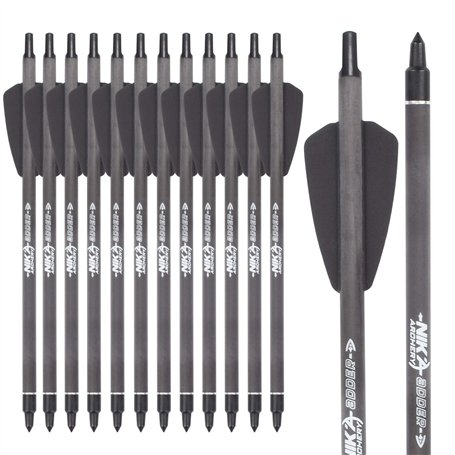ELONG OUTDOOR 12pcs Flèches d'arbalète en Carbone 7.5 Pouces Boulons d'arbalète pour Pratiquer la Cible de tir et la Chasse Flèc