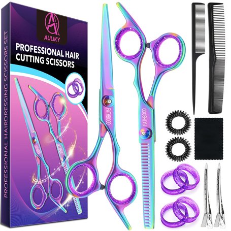 Lot de 14 paires de ciseaux de coiffeur professionnels de 6