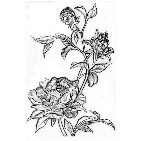 Sizzix 665632 Chemise de gaufrage à Texture 3D Motif Mini Roses par Tim Holtz