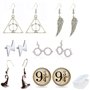 PPX 6 Paires Symbols Set de Boucles d'oreilles Couleur Argent