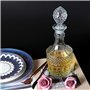 Skelang Carafe whisky avec bouchon géométrique hermétique, carafe en verre, bouteille à liqueur en verre, pour le whisky, le bra