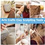 LYTIVAGEN 11Pcs Outils de Poterie Outils de Argile en Bois Carving Sculpture Tool en Bois et Acier Inoxydable Idéal pour Débutan