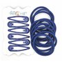 Lot de 12 élastiques à cheveux pour filles - 4 pinces - Bleu roi - Épaisseur : 4 mm