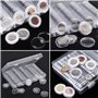 Lot de 100 capsules et 4 tailles en plastique EVA avec joint de protection, album rond pour pièces de monnaie avec boîte de rang