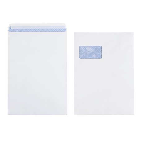 Lot de 50 enveloppes C4 A4 blanches avec fenêtre