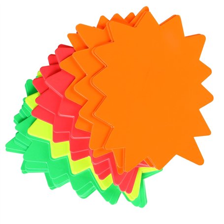 Aruicheng Lot de 40 étiquettes de prix fluorescentes Starburst - Étiquettes de prix vierges pour magasin de détail