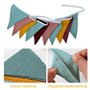 Guirlande de Fanions pour Chambre d'enfant, 2,36m Double Face Coton Guirlande Fanions Tissus Guirlande lit Cabane Décoration Mur