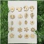 Dylan-EU 200 pièces Tranche en Bois Fleur en Bois Mixte Formes de Feuilles en Bois pour Arbre de Noël Mariage Bricolage Scrapboo