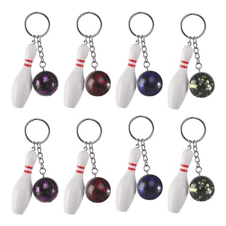 Mini Bowling Porte-clés 8 Pièces Porte clé bowling Quilles Bowling Porte-clé Bowling Porte cle Bowling Clé Pendentif pour amis e