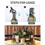 Bouchon Champagne avec Acier Inoxydable, Lot de 4 Garde Bulles Bouchon Bouteille Vin, Bouchon vin avec Silicone, Bouchon Bouteil