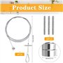 LANSKYLAN 4 Pcs Cable Acier Photo avec 48 Aimants Ronds Fil pour Suspendre Photos 2m*1.5mm Accroche Câble Suspension Câble Métal