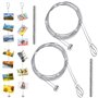 LANSKYLAN 4 Pcs Cable Acier Photo avec 48 Aimants Ronds Fil pour Suspendre Photos 2m*1.5mm Accroche Câble Suspension Câble Métal