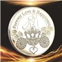 QUEAMBLER Pièce d'amour pour toujours amour et bonheur - Plaqué argent - Pologne - Cadeau romantique - Pièce de collection pour 