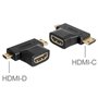 Adaptateur combiné CY Micro Mini HDMI vers HDMI 1.4 Femelle 2-en-1 4K à 60 Hz
