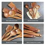 AOOSY Ustensiles de Cuisine,5 pcs Ensemble d'ustensiles de cuisine japonais en bois Outils Ensembles d'ustensiles résistant à la