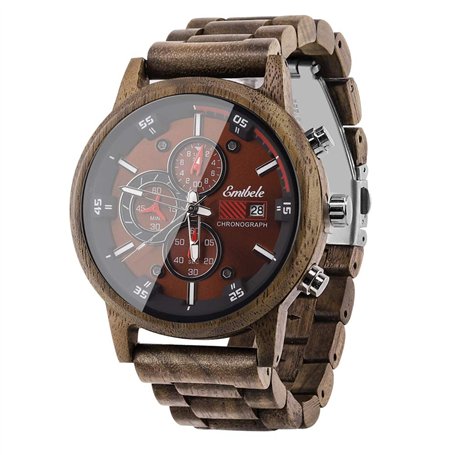 Emibele Montre en Bois pour Homme