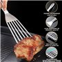 Set de Spatule de Cuisine Inox - 1x grande spatule cuisine pour le poisson et 1x petite spatule crepe avec Poignée ergonomique -