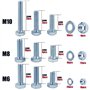T.K.Excellent Kit M6 M8 M10 Bouton à tête hexagonale Zinc Socket Tête Câble Boulons Vis avec écrous Assortiment boulon ecrou
