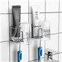 Lot de 2 Brosse à Dents Support Mural adhésif Acier Inoxydable Porte-gobelet pour Salle de Bain