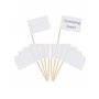 Drapeaux de Cure-Dents Vide Blanc Marqueurs de Fromage Marquage des Étiquettes Blanc pour Gâteau de Fête Cheeseplate de Nourritu