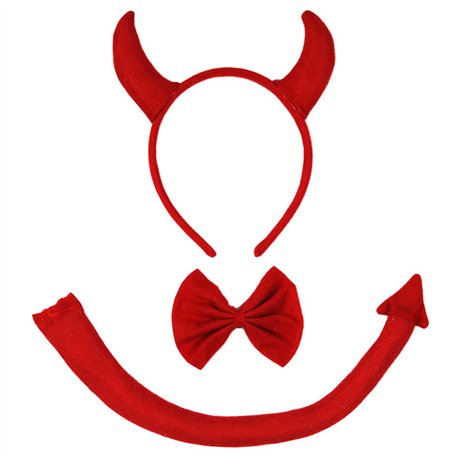 She's Shining Ensemble de costumes de diable pour Halloween Serre-tête en corne de diable Bandeau de déguisement Cosplay démons