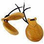 JM FOREST Castagnettes en bois de châtaignier 104-6 naturel poli - Instrument percussion pour danses flamandes pour jeunes et ad