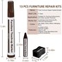 Daixi - Kit de réparation de meubles - Lot de 6 marqueurs + 6 bâtons de cire avec kit d'affûtage