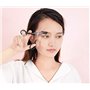 Ciseaux à sourcils professionnels de précision Avec peigne et anneaux antidérapants noirs Couleur argenté Pour homme et femme Po