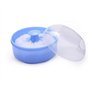 2pcs (bleu + rose) plastique recharge bébé enfant en bas âge soins de la peau après le bain cas poudre en vrac visage corps talc