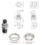 Switian 10 Pcs SPST 7mm Mini Bouton Momentanés Poussoir Interrupteur Normal Ouvert 250V 2A Noir