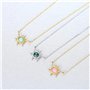 KristLand Collier Femme en Argent 925 Pendentif en Opale Créé par Le Laboratoire Cadeaux De Bijoux Plaqués Or Blanc pour Les Ama