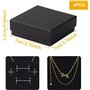YUDAWN Lot de 4 boîtes à bijoux en carton kraft mat - Petites boîtes cadeaux - En papier noir - Avec mousse - Pour colliers, bra