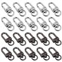 Lot de 20 Mousquetons Pivotants en Alliage de Zinc