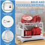 Frasheng Égouttoir à Vaisselle Cuisine avec Plateau d'égouttement, à 2 Niveaux,Séchoir à Vaisselle, avec Vidange Automatique,Ego